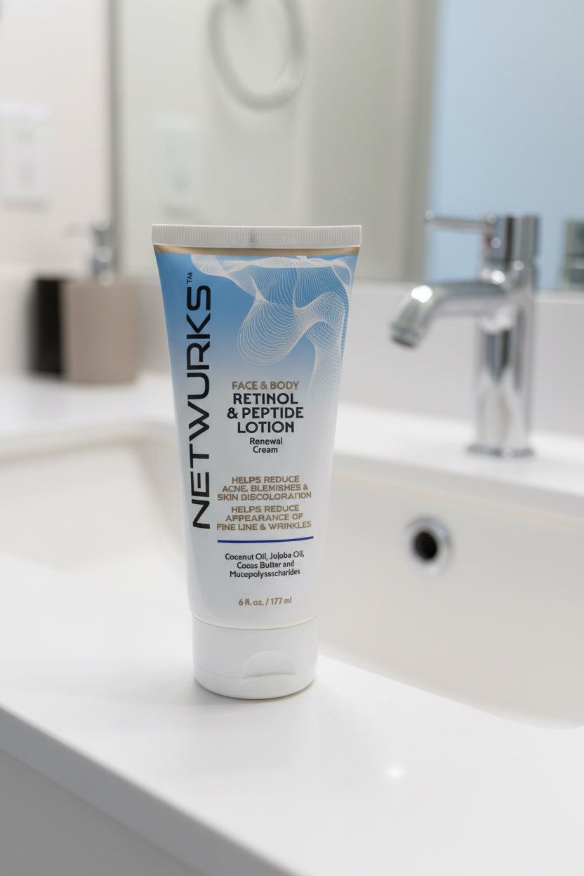 Netwurks , Face and Body Retinol & Peptide Lotion , Renewal Cream